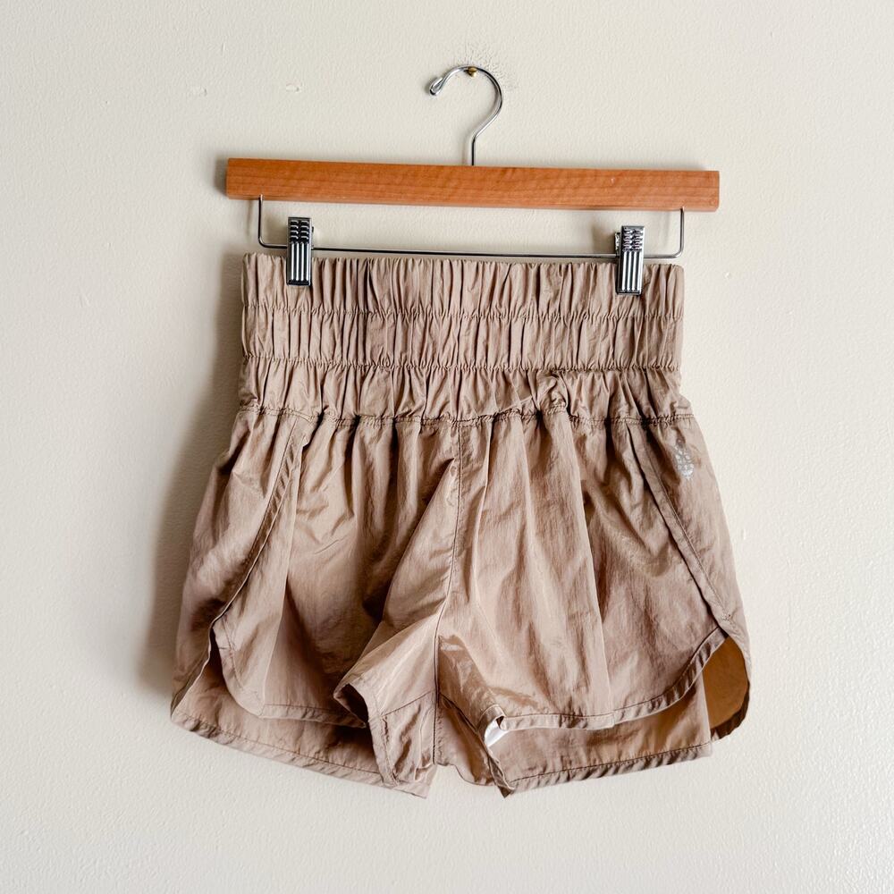 Free People Movement Tan The Way Home Run Athletic Shorts Small Workout